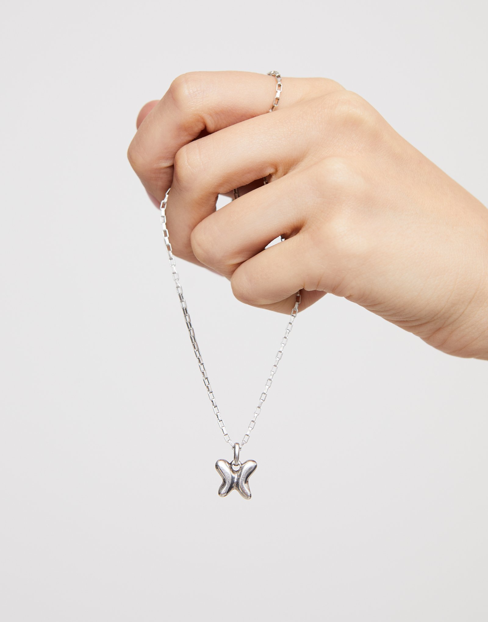 Butterfly Charm, Silver, large thumbnail